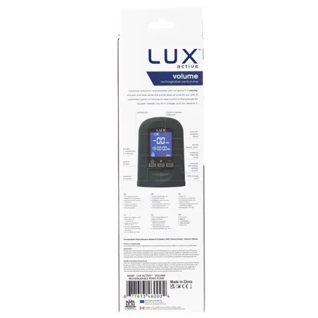 LUX Active Volume Rechargeable Intimate Enhancement Pump LED USB