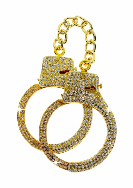 DIAMOND Wrist Cuffs Gold - Adjustable Gold-Plated Model with Rhinestones
