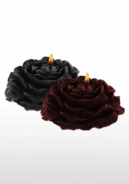 TABOOM Rose Japanese Drip Candle Set 2 pcs - Black & Burgundy, Low-Temp