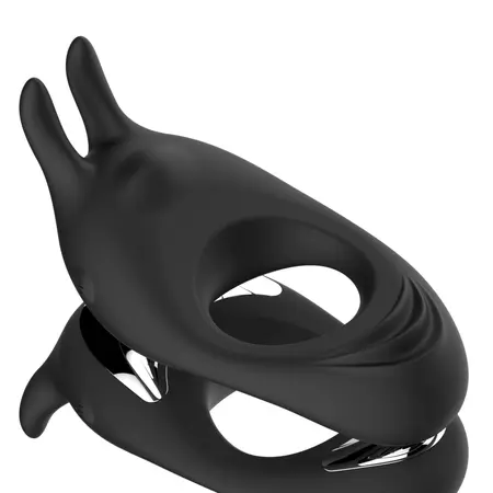 FeelzToys Zeus Black Dual Motor Silicone Intimate Ring, Waterproof