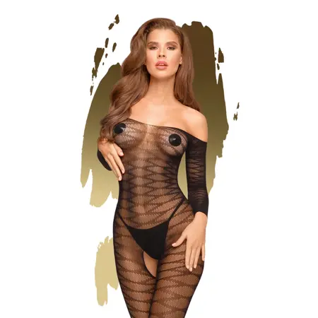 Penthouse Dreamy Diva Sheer Bodystocking Black S/L - Open Style