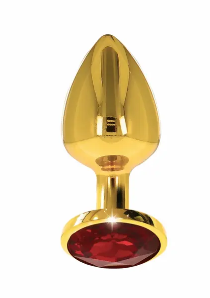 TABOOM Plug With Diamond Jewel L Gold Aluminium Red Crystal