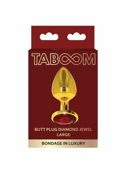 TABOOM Plug With Diamond Jewel L Gold Aluminium Red Crystal