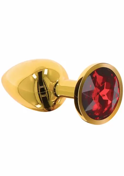 TABOOM Plug With Diamond Jewel L Gold Aluminium Red Crystal