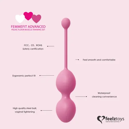 FeelzToys FemmeFit Advanced Pelvic Muscle Training Set 3 pcs - Silicone Weighted Balls