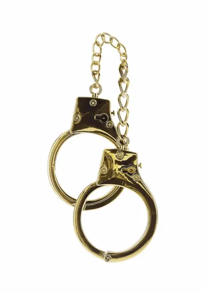 Ouch! Gold Plated Adjustable Bondage Handcuffs with Keys & Pouch