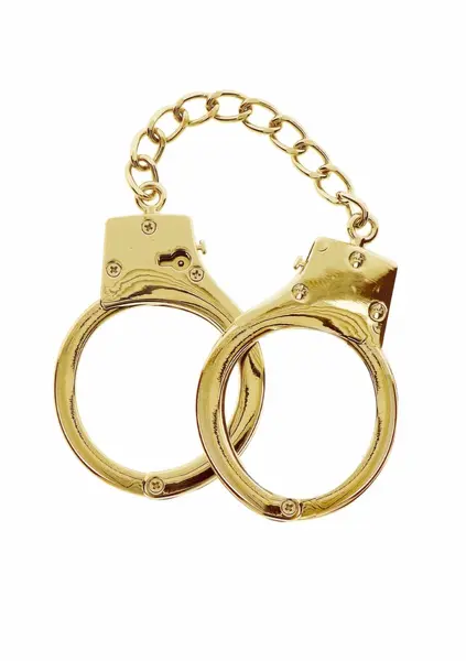 Ouch! Gold Plated Adjustable Bondage Handcuffs with Keys & Pouch