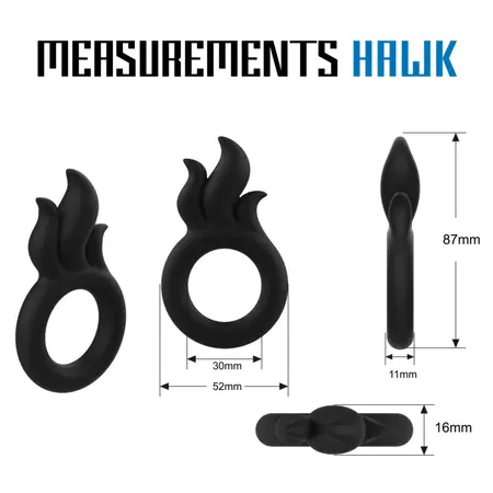 Velv'Or Rooster Hawk Silicone Ring - Flame Design, Universal Size