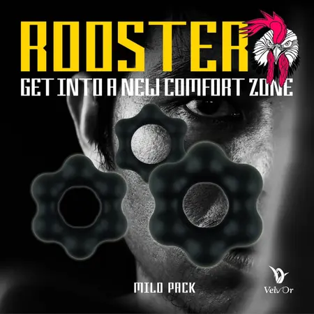 Velv'Or Rooster Milo Silicone Rings Set - 3 Sizes, Platinum Silicone