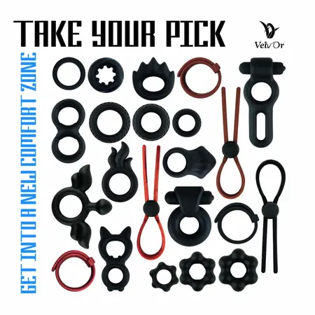 Velv'Or Rooster Milo Silicone Rings Set - 3 Sizes, Platinum Silicone