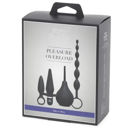 Fifty Shades of Grey Pleasure Overload 4-Piece Silicone Black Anal Kit
