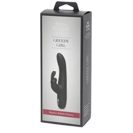 Fifty Shades of Grey Greedy Girl Slimline Rechargeable Rabbit Black