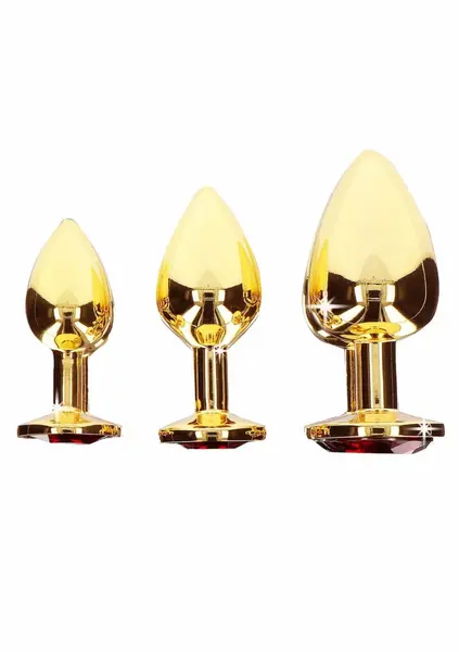 TABOOM Plug With Diamond Jewel S Gold Aluminium Red Crystal