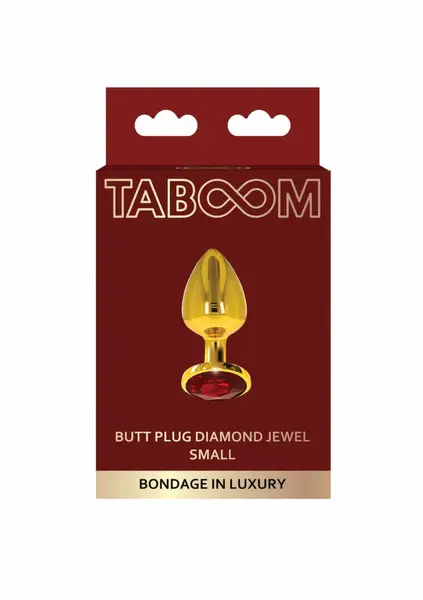 TABOOM Plug With Diamond Jewel S Gold Aluminium Red Crystal