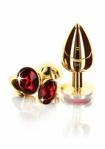 TABOOM Plug With Diamond Jewel S Gold Aluminium Red Crystal