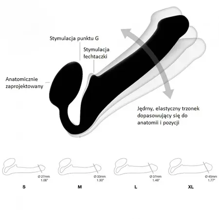 Strap-On-Me Bendable Intimate System Black Size M, Awarded Design