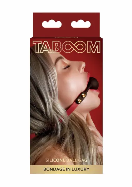 TABOOM Silicone Ball Gag Adjustable Black - Premium Silicone, Unisex