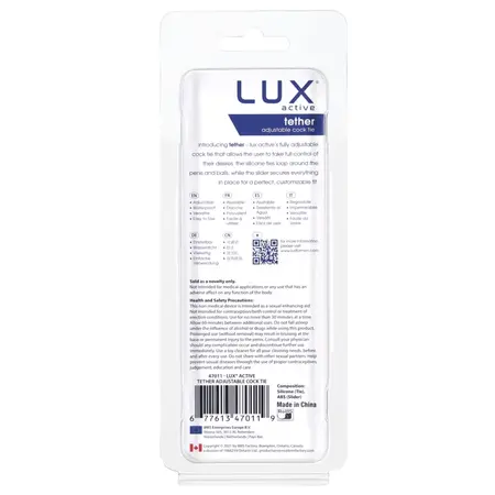 Lux Active Tether Adjustable Silicone Intimate Support Ring Black