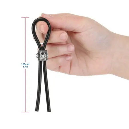 Lux Active Tether Adjustable Silicone Intimate Support Ring Black