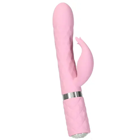 Pillow Talk Lively Pink Dual Motor Massager with Rotating Shaft