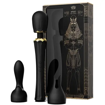 ZALO Kyro Wand Massager Obsidian Black, Direct Power, Silicone, Large