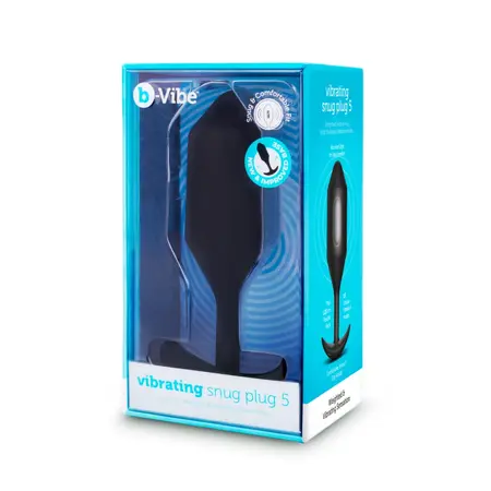 b-Vibe Vibrating Snug Plug 5 Black - Weighted Silicone Plug XL 318g