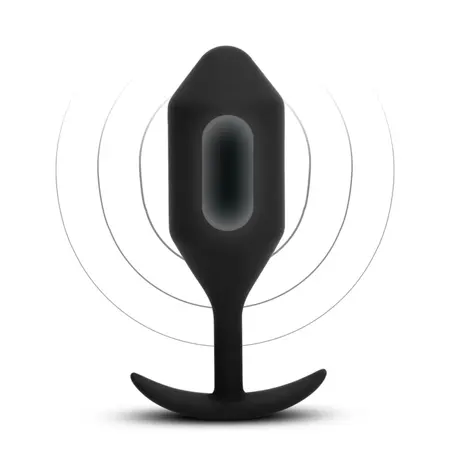 b-Vibe Vibrating Snug Plug 5 Black - Weighted Silicone Plug XL 318g