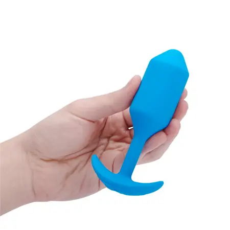 b-Vibe Vibrating Snug Plug 3 Blue - Weighted Silicone Model 160g