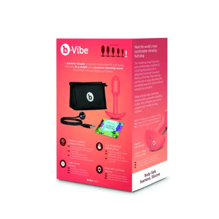 b-Vibe Vibrating Snug Plug 1 Orange - Weighted Silicone Model 62g
