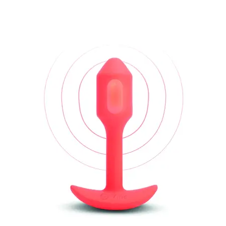 b-Vibe Vibrating Snug Plug 1 Orange - Weighted Silicone Model 62g