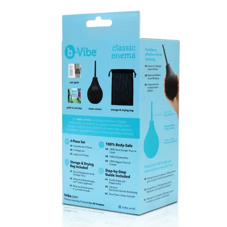b-Vibe Classic Enema Set - Soft Silicone Hygiene System 225 ml Blue
