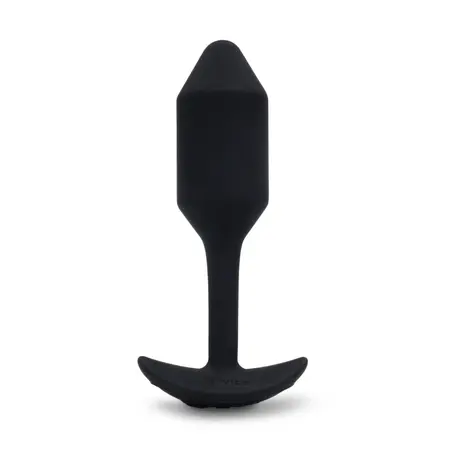 b-Vibe Vibrating Snug Plug 2 Black - Weighted Silicone Model, 112g