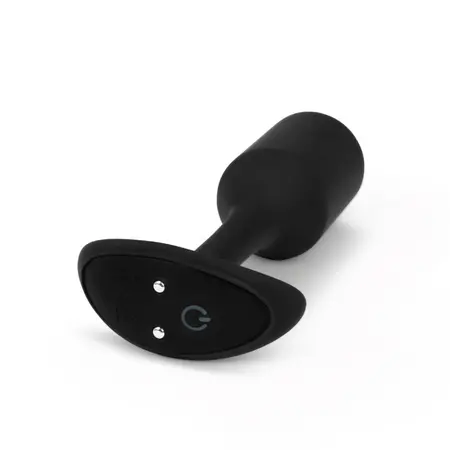 b-Vibe Vibrating Snug Plug 2 Black - Weighted Silicone Model, 112g