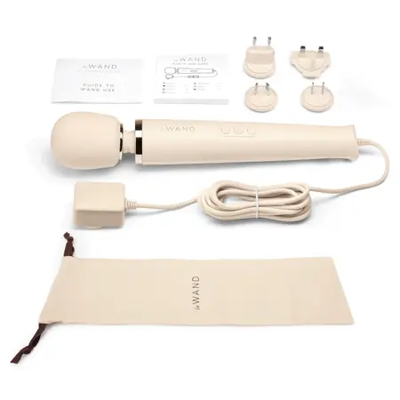 Le Wand Plug-In Wand Massager Cream - Powerful AC Model, 10 Modes