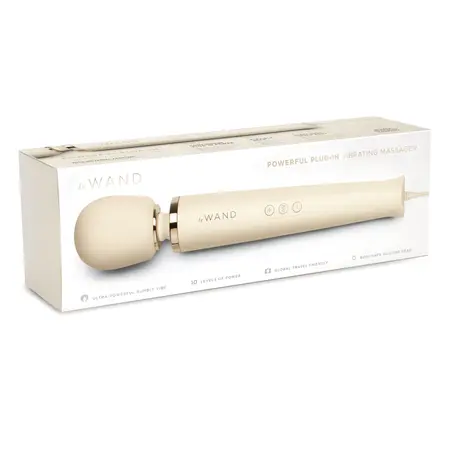 Le Wand Plug-In Wand Massager Cream - Powerful AC Model, 10 Modes