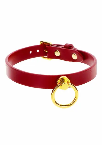 TABOOM O-Ring Collar Vegan Leather Adjustable Black 8713221824295