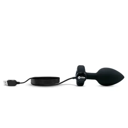 b-Vibe Vibrating Jewel Plug M/L Black Diamond - Silicone, 15 Modes