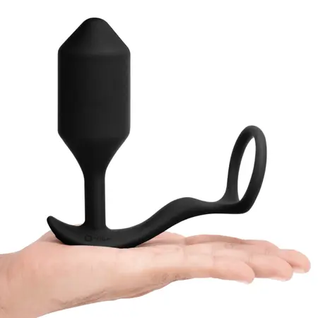 b-Vibe Snug & Tug XL Vibrating Silicone Ring & Weighted Plug Set