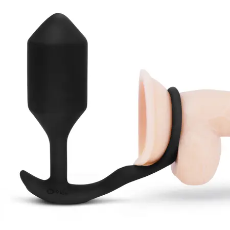 b-Vibe Snug & Tug XL Vibrating Silicone Ring & Weighted Plug Set