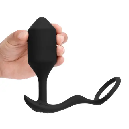 b-Vibe Snug & Tug XL Vibrating Silicone Ring & Weighted Plug Set