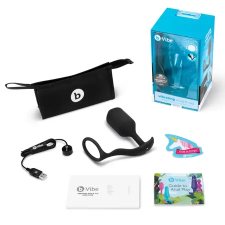 b-Vibe Snug & Tug XL Vibrating Silicone Ring & Weighted Plug Set