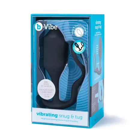 b-Vibe Snug & Tug XL Vibrating Silicone Ring & Weighted Plug Set