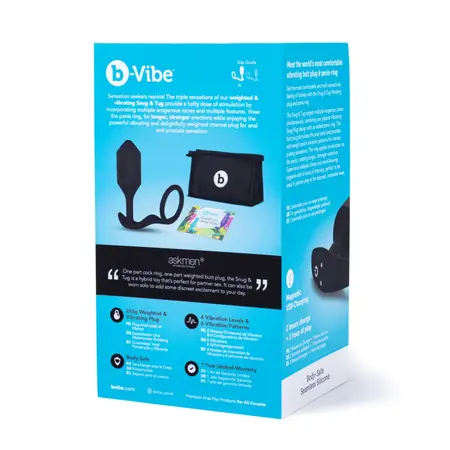 b-Vibe Snug & Tug XL Vibrating Silicone Ring & Weighted Plug Set