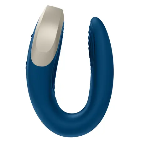 Satisfyer Double Love Blue - App-Controlled Couples Device, Waterproof, Metal Detail