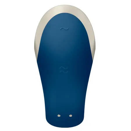 Satisfyer Double Love Blue - App-Controlled Couples Device, Waterproof, Metal Detail