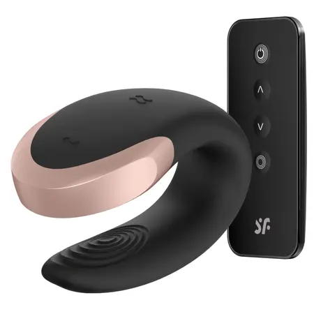 Satisfyer Double Love Black - App-Controlled Couples Device, Waterproof