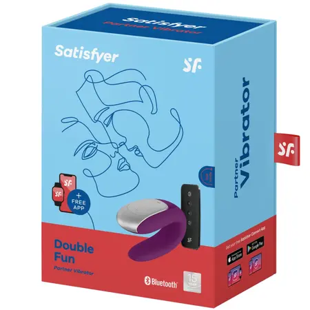 Satisfyer Double Fun Violet - Interactive Intimate Device for Couples