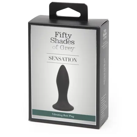 Fifty Shades of Grey Sensation Vibrating Plug Black Silicone USB, Compact