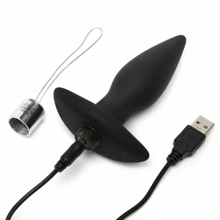 Fifty Shades of Grey Relentless Vibrations Remote Silicone Plug Black