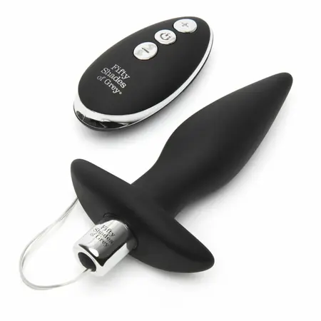 Fifty Shades of Grey Relentless Vibrations Remote Silicone Plug Black